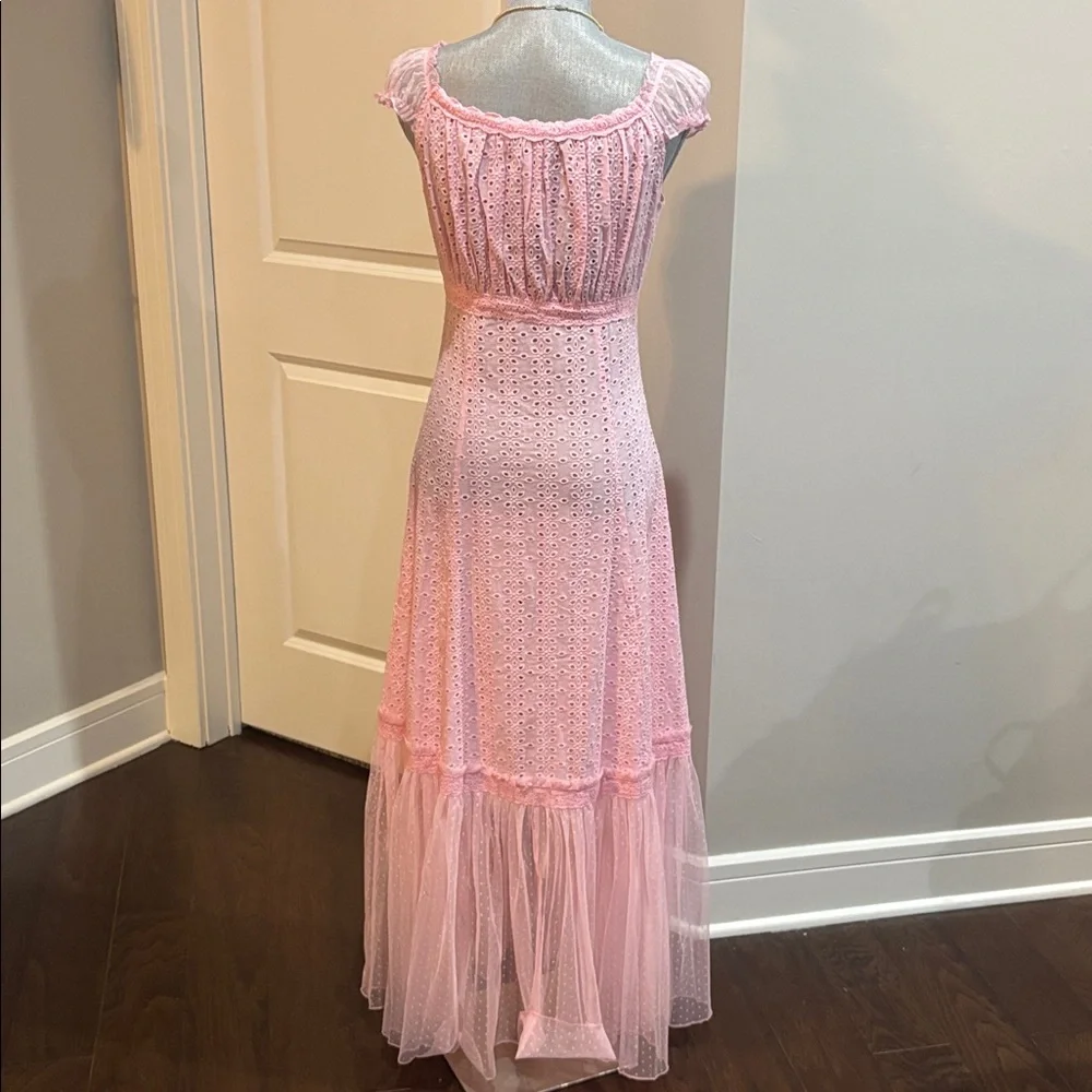 dELiA*s by Dolls Kill Junebug Feels Eyelet Maxi Dress in pink size xs